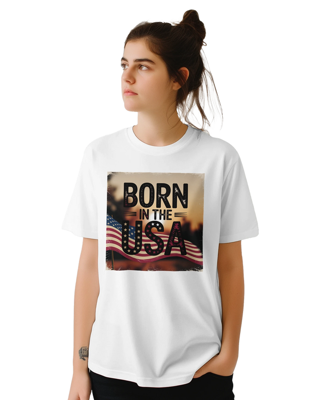 Iconic patriotic slogan tee celebrating music heritage