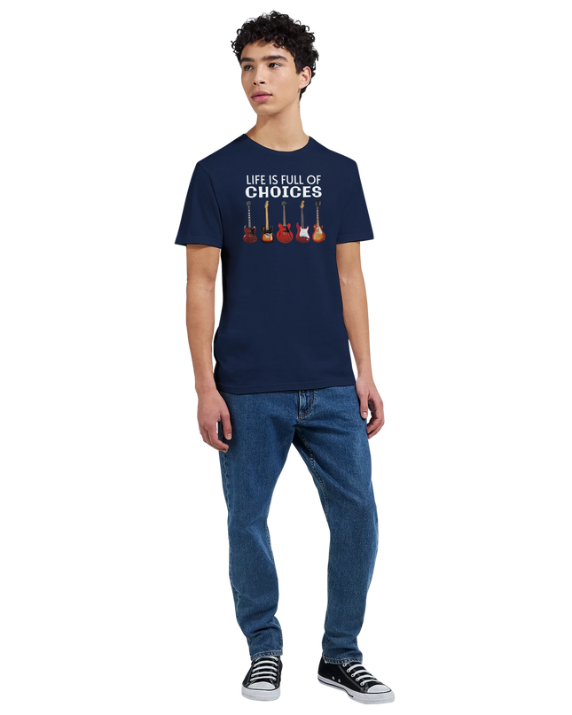 Perfect gift for guitar enthusiasts: guitar collection print tee