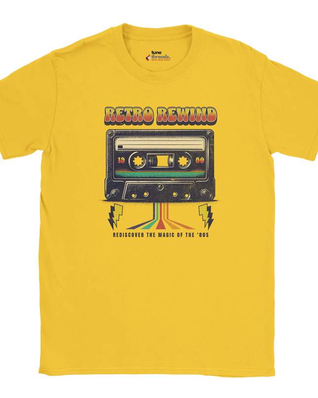 Unisex T‑shirt with Retro Rewind cassette tape graphic