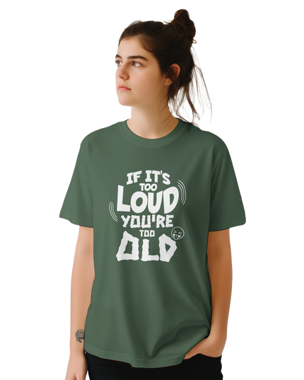 Black T‑shirt with bold statement for music fans