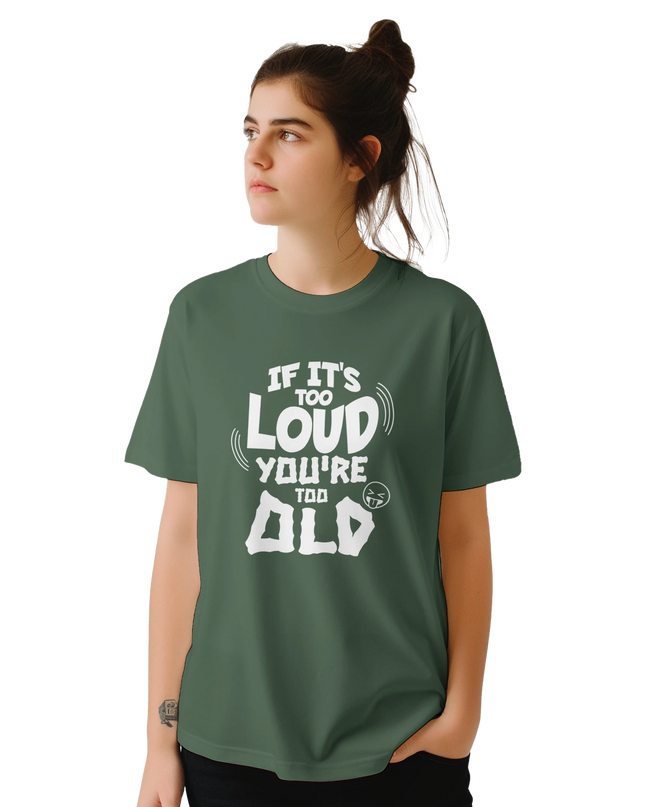 Black T‑shirt with bold statement for music fans