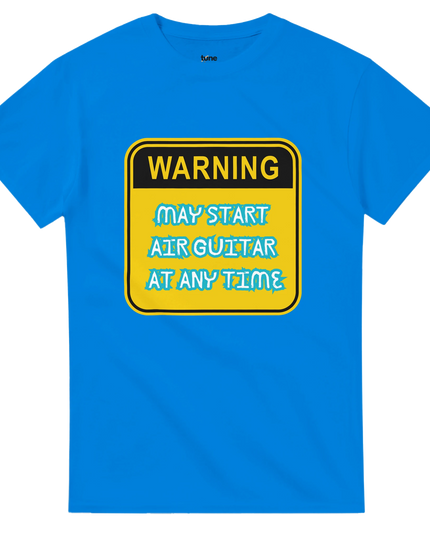 Close-up showing taped neck and shoulders with printed warning text