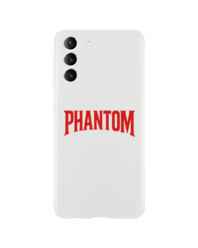 Slim clear TPU case showing music-themed print overlay on phone