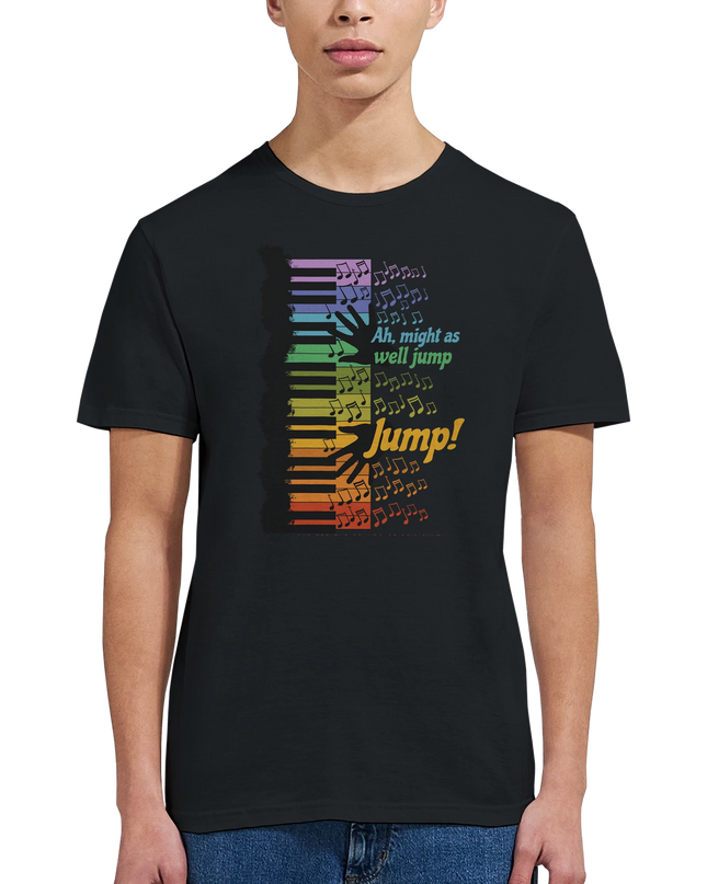 Soft cotton tee featuring rock lyric from Jump song