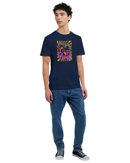 Unisex cotton tee with vintage funk graphic and lettering