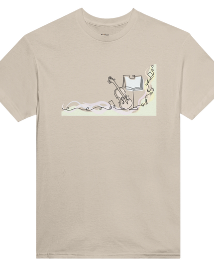 Heavyweight cotton tee with bold piano key graphic on front
