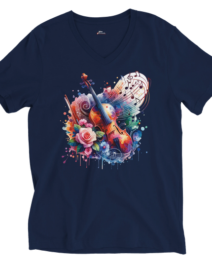 Unisex V‑neck tee with elegant ‘Premium Classical’ text graphic