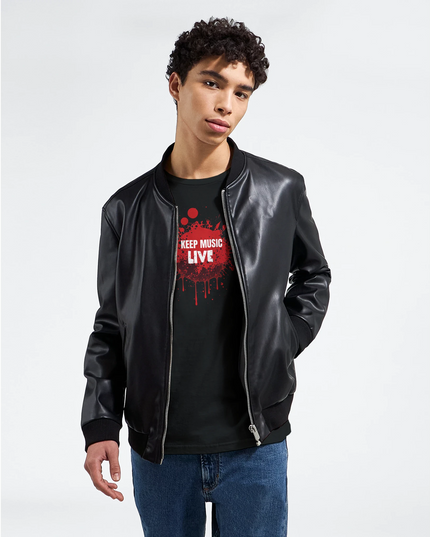 Bold text design on unisex cotton tee for music lovers