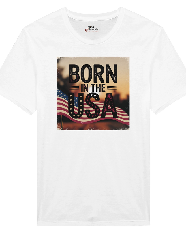 Relaxed-fit cotton shirt featuring patriotic Music City print