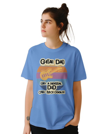 Funny guitar-themed dad shirt with bold slogan