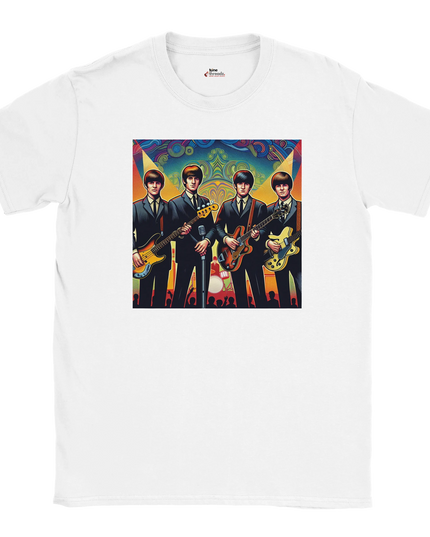 Fab Four tee with Beatles tribute graphic on soft cotton