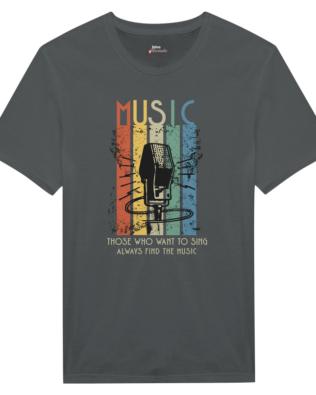 Black or white tee featuring creative music lover quote