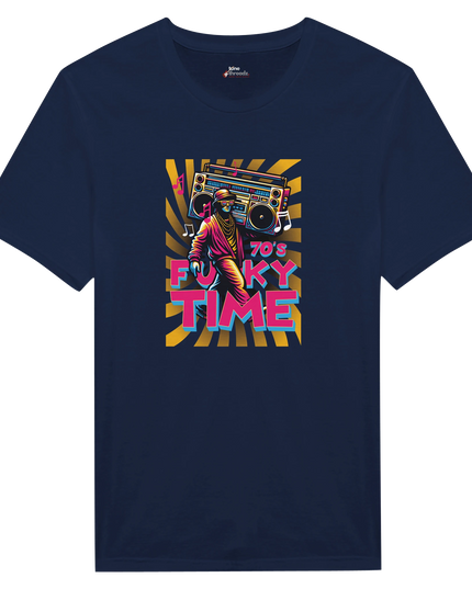 Bold funk music statement tee for stage or streetwear