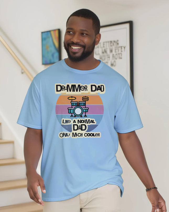Casual cotton tee with witty drummer dad message
