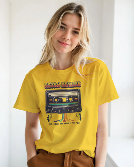 Bold cassette tape design tee for music lovers