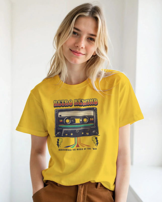 Bold cassette tape design tee for music lovers