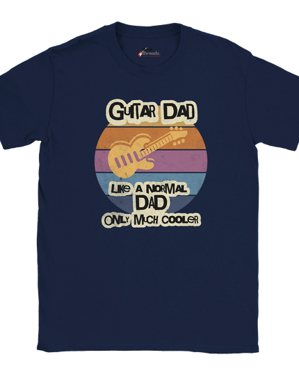 Soft breathable tee with guitar dad graphic print