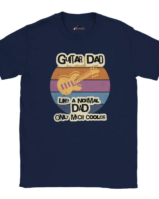 Soft breathable tee with guitar dad graphic print