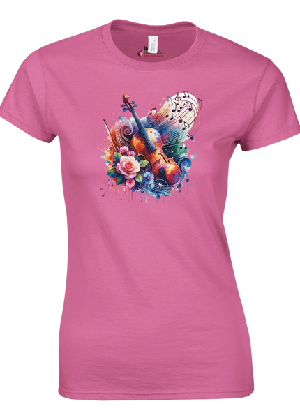 Women’s crewneck shirt with elegant ‘Classical’ text graphic