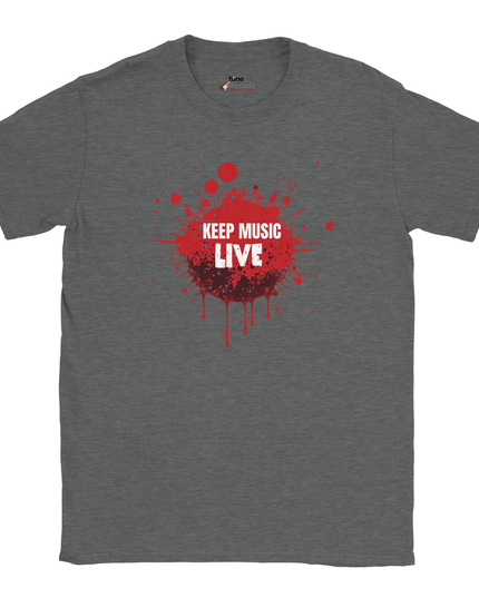 Black or white musical community slogan tee