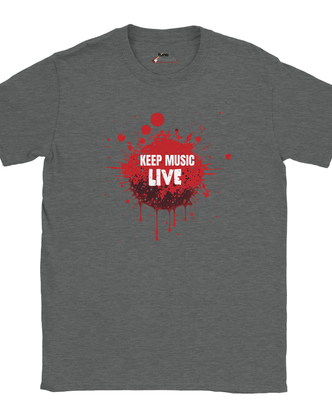 Black or white musical community slogan tee