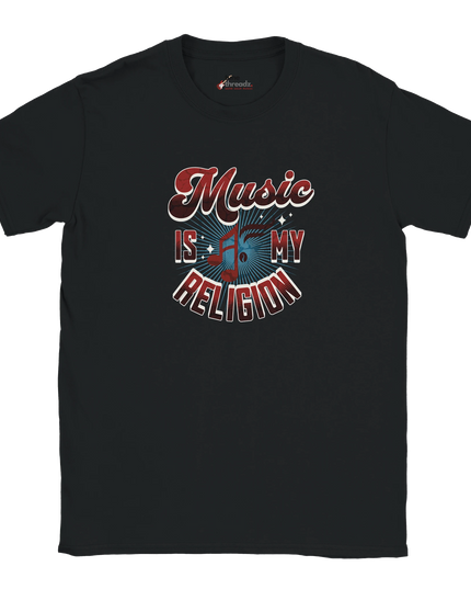 Soft breathable unisex T‑shirt declaring music faith