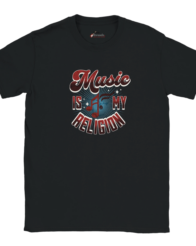 Soft breathable unisex T‑shirt declaring music faith