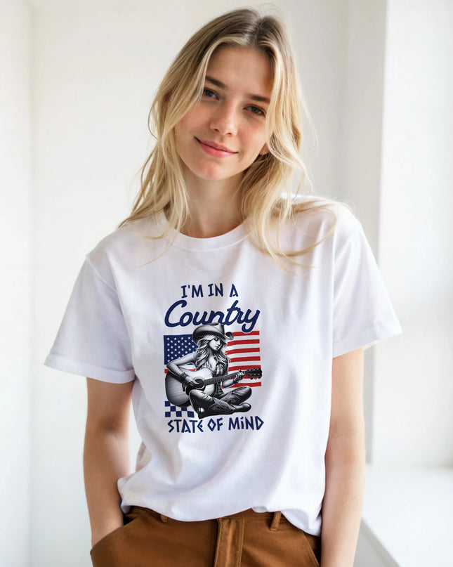Unisex country music vibe tee with text slogan