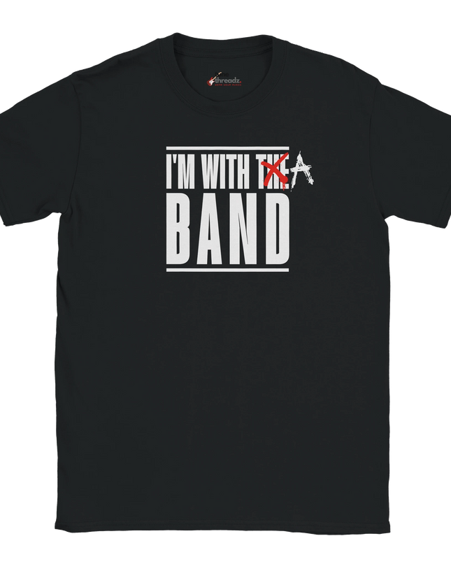 Model wearing I’m With a Band T‑shirt with jeans