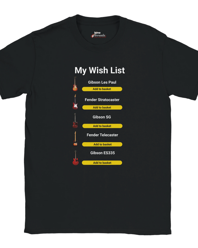Model wearing relaxed-fit My Wish List music lover T‑shirt