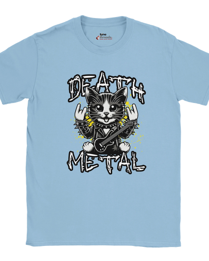 Model wearing Death Metal Cat relaxed-fit T‑shirt