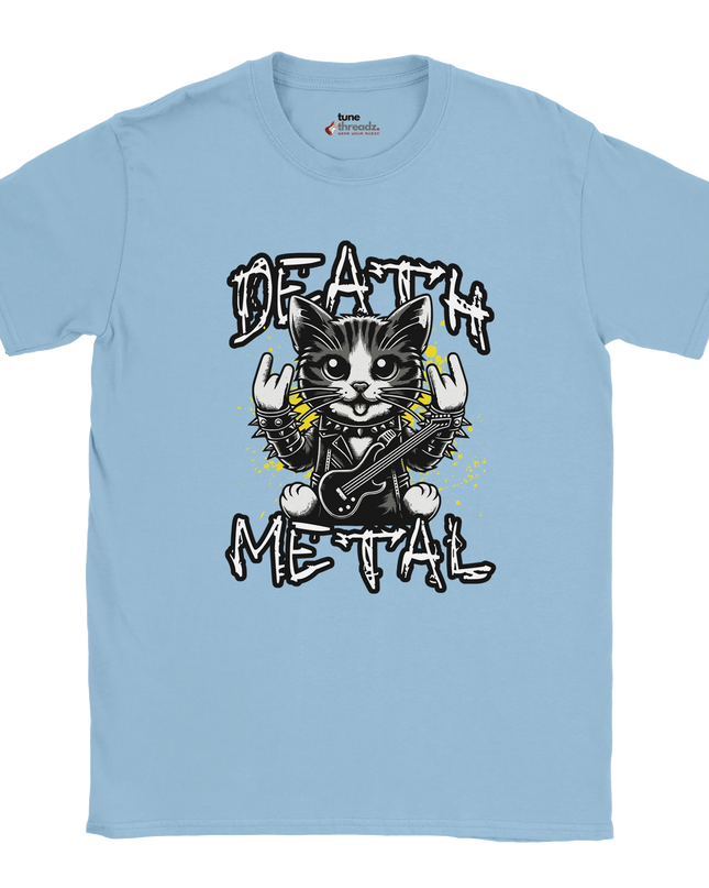 Model wearing Death Metal Cat relaxed-fit T‑shirt