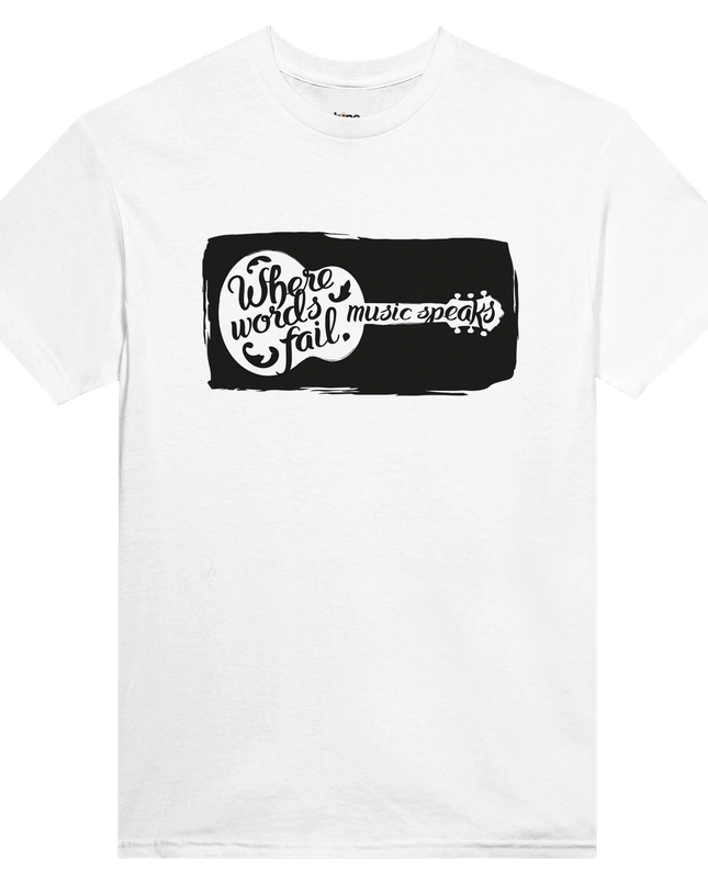 Close-up of taped neck and shoulders with high-stitch lyric graphic detail
