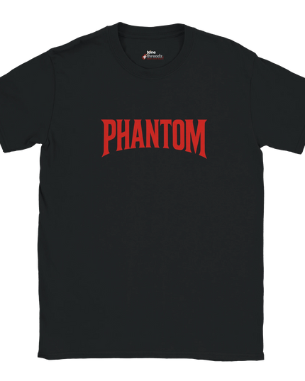 “Unisex tee with phantom-themed minimalist music graphic on soft cotton
