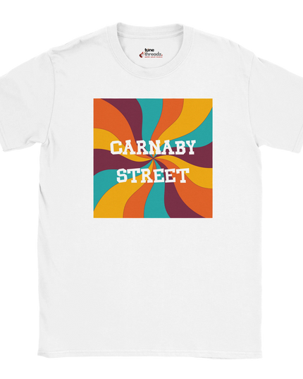 Soft cotton tee celebrating Soho’s Carnaby Street heritage