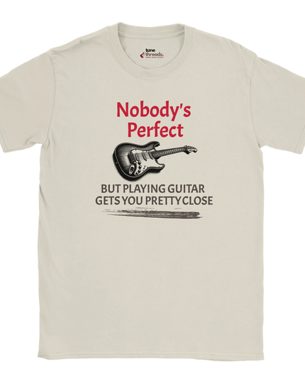 Unisex soft cotton T‑shirt with funnyguitar player slogan
