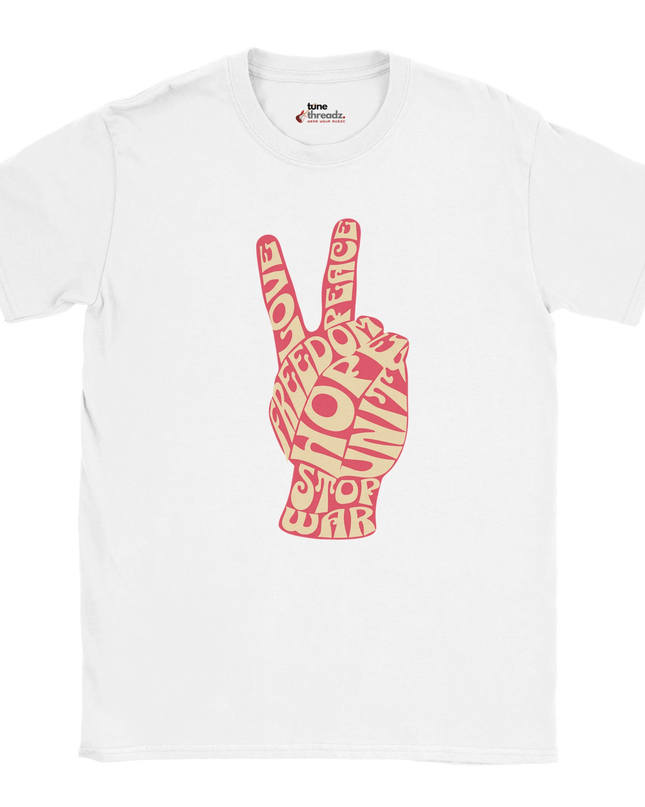 Vintage peace sign cotton tee in classic unisex fit