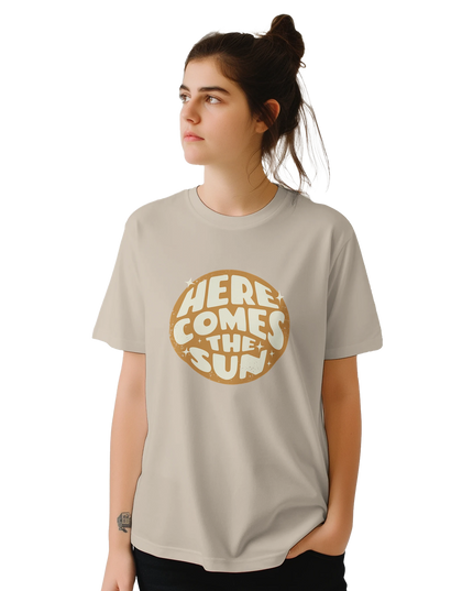 Bright sun-themed lyric shirt for music lovers