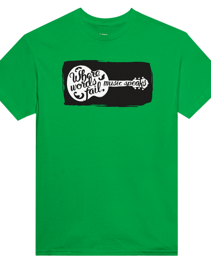 Detail shot of the durable cotton fabric and music statement print