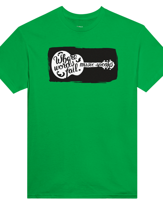 Detail shot of the durable cotton fabric and music statement print