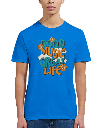 Soft cotton slogan tee reminding life and music go together