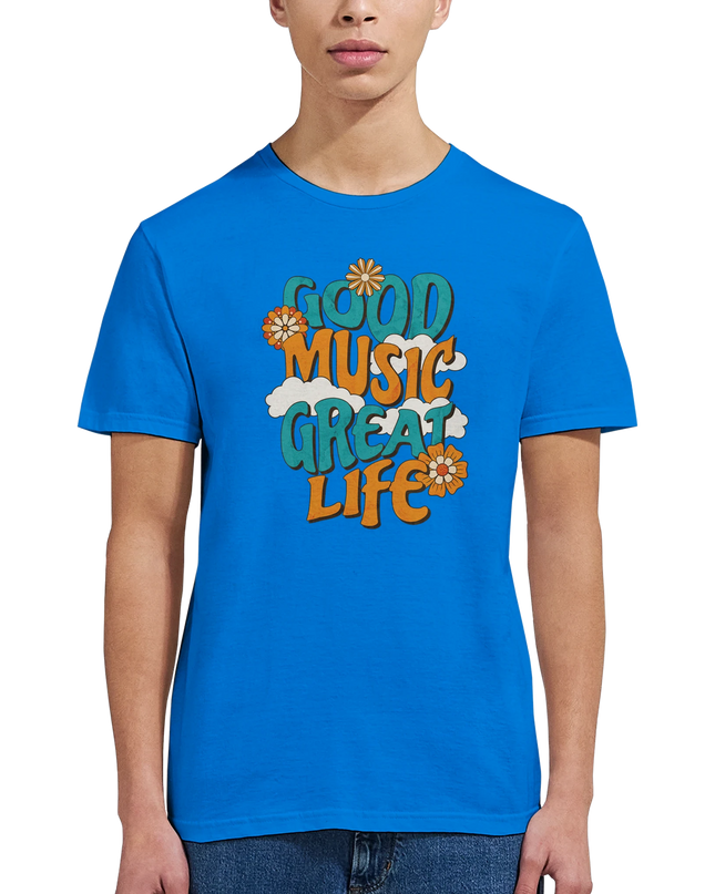 Soft cotton slogan tee reminding life and music go together