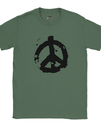 Bold peace sign graphic tee in vintage style unisex cut