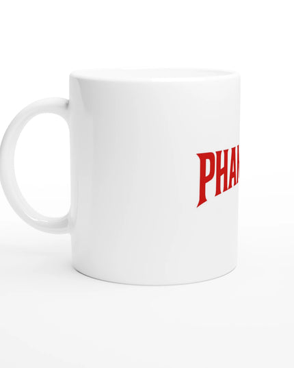 Hand holding music quote mug filled with coffee or tea