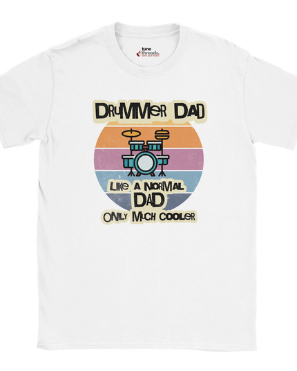 Funny drummer dad graphic tee in soft cotton fabric
