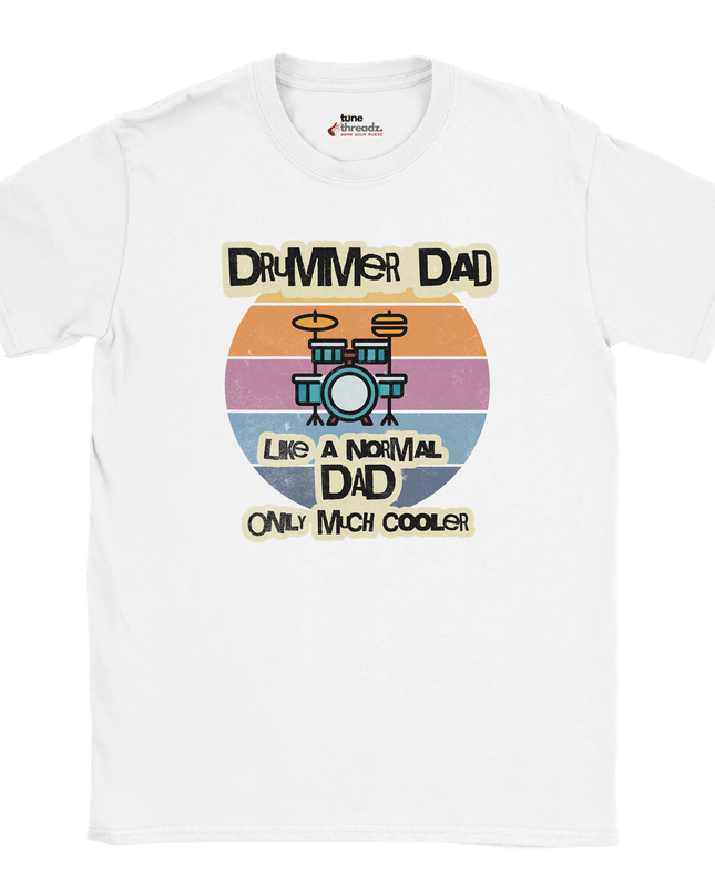 Funny drummer dad graphic tee in soft cotton fabric