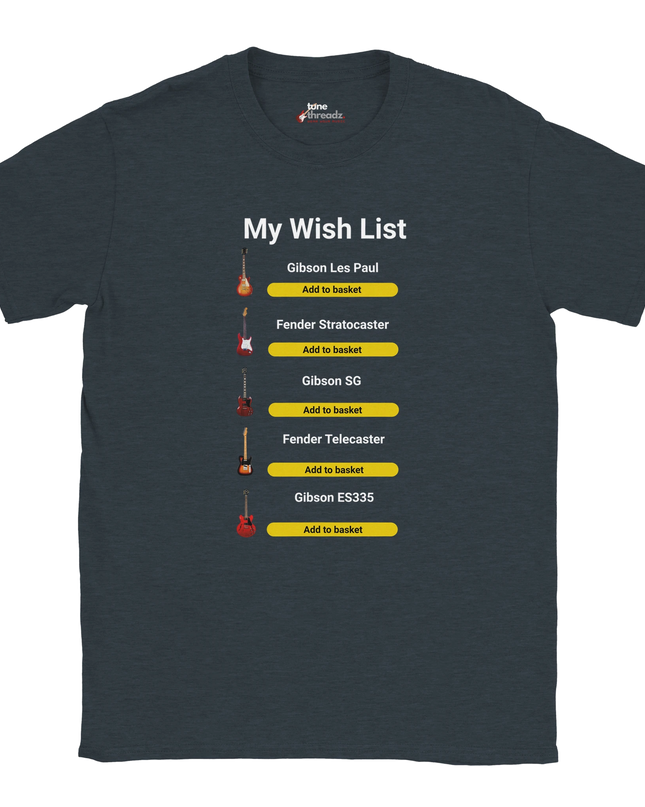 Unisex tee with ‘My Wish List’ music-themed graphic print