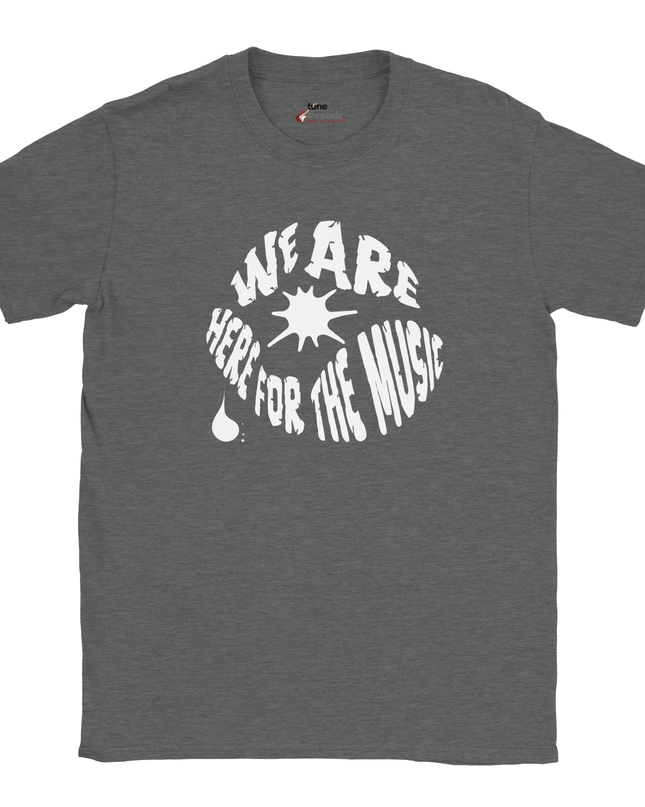 Comfort-fit cotton tee featuring statement music slogan