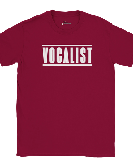 Unisex cotton tee featuring vocalist word art design