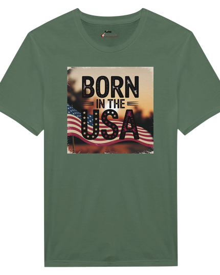 Vintage-style patriotic music fan tee front view